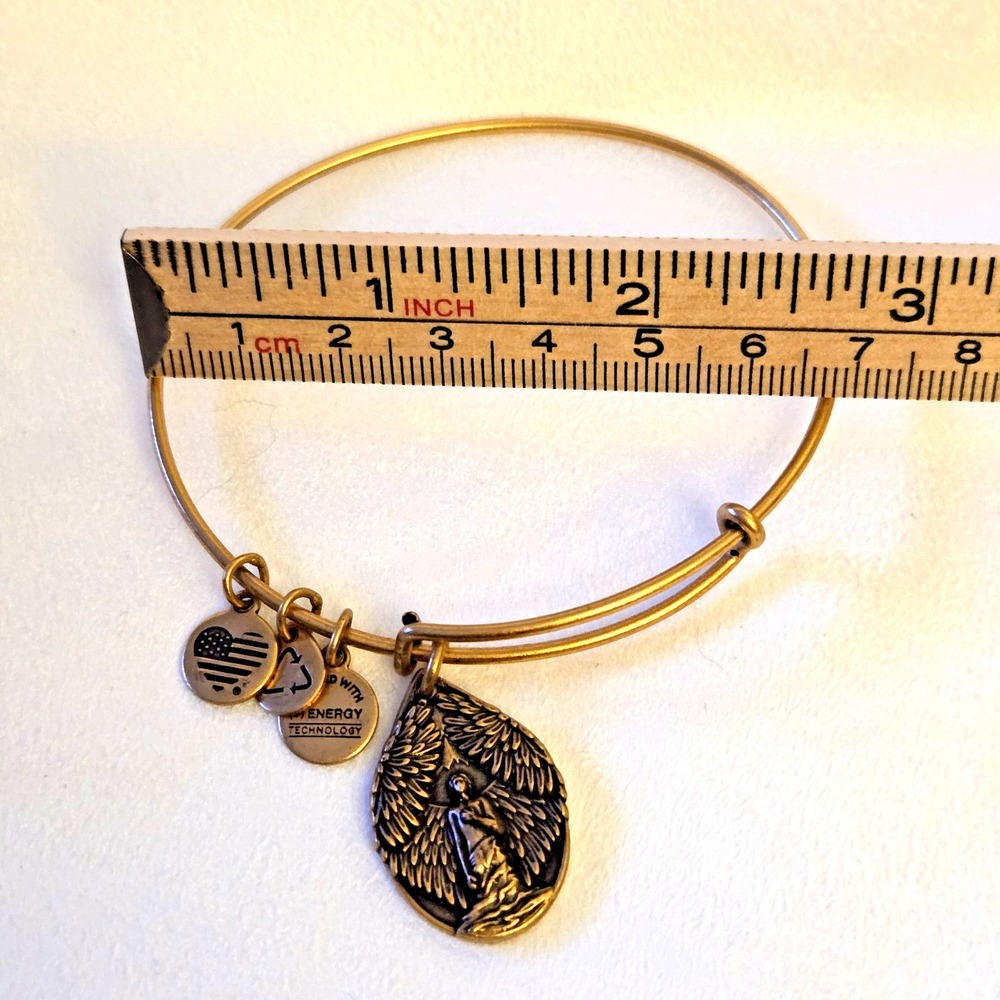 Alex and Ani Guardian of Peace Charm Gold Tone Adjustable Comfort Bracelet - Picture 3 of 5